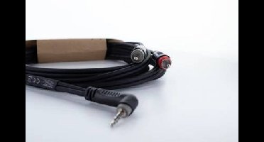 Cordial 14860 Jackplug / Cinch Audio Y-adapter [1x Jackplug male 3,5 mm - 2x Cinch-stekker] 3 m Zwart PVC-mantel, Tweelingkabel