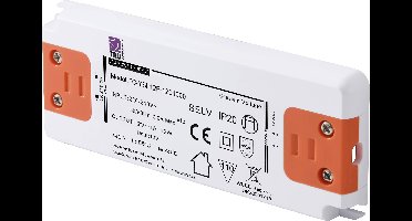 TRU COMPONENTS TC-YSL12F-1201000 LED-transformator Constante spanning 12 W 1.0 A 12 V/DC Geschikt voor meubels, Overspanning, Montage op ontvlambare