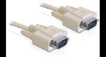 Delock Aansluitkabel Serieel [1x D-sub stekker 9-polig - 1x D-sub stekker 9-polig] 1 m Beige