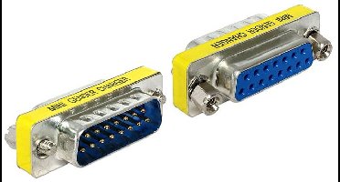 Delock 65481 VGA Adapter [1x D-sub stekker 15-polig - 1x D-sub bus 15-polig] Zilver