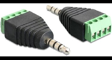Delock 65453 Jackplug Adapter [1x Jackplug male 3,5 mm - 1x Bus] Zwart, Groen 0 m