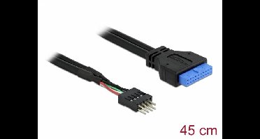 Delock Stroom Aansluitkabel [1x Moederbordbus 19-polig - 1x Moederbordstekker 8-polig] 45 cm Meerdere kleuren