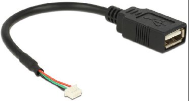 Delock 84834 USB-kabel USB 2.0 USB-pinbus, USB-A bus 0.15 m Zwart