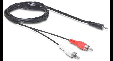 Delock 84212 Jackplug / Cinch Audio Aansluitkabel [1x Jackplug male 3,5 mm - 2x Cinch-stekker] 5 m Zwart