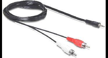 Delock 84000 Jackplug / Cinch Audio Aansluitkabel [1x Jackplug male 3,5 mm - 2x Cinch-stekker] 1.5 m Zwart