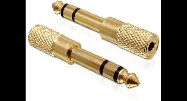Delock 65361 65361 Jackplug Audio Adapter [1x Jackplug male 6,3 mm - 1x Jackplug female 3,5 mm] Goud