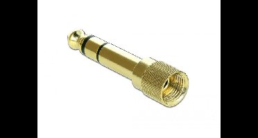 Delock 66390 66390 Jackplug Audio Adapter [1x Jackplug male 6,3 mm - 1x Jackplug female 3,5 mm] Goud
