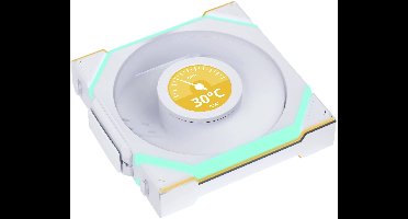 Lian Li Lian Li UNI FAN SL Wireless LCD Lüfter, ARGB, PWM - Reverse Blade, 120 mm, weiß PC-ventilator Wit (b x h x d) 120 x 124.5 x 28 mm