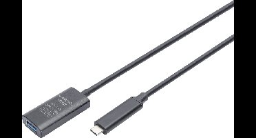 Digitus DA-73113 USB-kabel USB 3.2 Gen2, USB 3.2 Gen2, USB 3.2 Gen1, USB 3.2 Gen1, USB 3.1 Gen2, USB 3.1 Gen1, USB 3.0 USB-C, USB-C stekker, USB-A bus 5.00 m