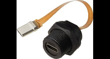 TRU COMPONENTS TC-E10T-FT3.1-PWF/MT3.1-NWA-0.1FPC TC-13543620 USB-C-bus/stekker FPC platte kabel 3.1 snelheid (met schroefdraad) kabel 0,1 m 1 stuk(s)