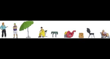 NOCH 15877 H0 Kampeervakantie figuren Geverfd, Staand, Zittend