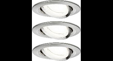 Paulmann 92456 Nova Coin LED-inbouwlamp Set van 3 stuks LED 2.8 W IJzer (geborsteld)