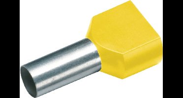 Cimco 187736 Dubbele adereindhulzen 1 mm² Deels geïsoleerd Geel 100 stuk(s)