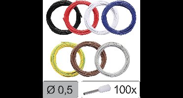 Quadrios 25CW113 Enkele ader LiFY 0.5 mm² Zwart, Rood, Wit, Blauw, Geel-groen, Bruin, Grijs 1 set(s)