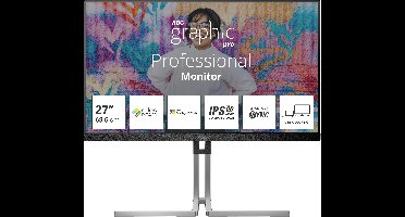 AOC Q27U3CV LCD-monitor Energielabel E (A - G) 68.6 cm (27 inch) 2560 x 1440 Pixel 16:9 4 ms Hoofdtelefoonaansluiting IPS LCD