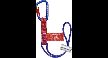 Knipex 00 50 13 T BK Knipex 00 50 13 T BK adapterlussen met vaste materiaalkarabijnhaak voor de valbeveiliging van het gereedschap 186 mm Bevestigingsbanden