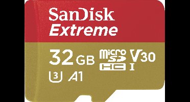 SanDisk Extreme microSDHC-kaart Retail 32 GB A1 Application Performance Class, v30 Video Speed Class
