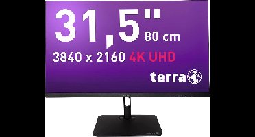 Terra 3295W LCD-monitor Energielabel F (A - G) 80 cm (31.5 inch) 3840 x 2160 Pixel 16:9 5 ms HDMI, DisplayPort, Hoofdtelefoonaansluiting, USB-C, RJ45 IPS LCD