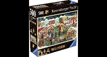 Ravensburger 12001539 RAVENSBURGER - Wooden Puzzle - Weihnachtsmarkt 500 Teile Aantal puzzelstukjes: 500