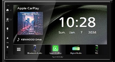 Kenwood JVC - Kenwood Electronics DMX5023DABS Schwarz 2 DIN 22 W NTSC PAL AAC FLAC MP3 Autoradio met scherm dubbel DIN Android Auto, Apple CarPlay, DAB+ tuner,
