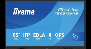 Iiyama TE6512MIS-B4AG Digital Signage display Energielabel: G (A - G) 163.9 cm 65 inch 3840 x 2160 Pixel 24/7