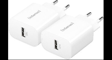 Intenso W5A white double pack USB-C-adapter 5 W USB-A Wit Thuis