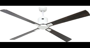 CasaFan ECO NEO III 152 WE-NB/KI WiFi Flügel Nussbaum/Kirsche Plafondventilator 27 W (Ø x h) 152 cm x 360 mm Wit Met afstandsbediening, Timer, Met wintermodus,