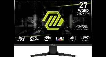 MSI MAG 274QFDE X24 Gaming monitor Energielabel F (A - G) 68.6 cm (27 inch) 2560 x 1440 Pixel 16:9 0.5 ms DisplayPort, HDMI IPS LCD
