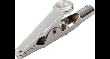 TRU COMPONENTS MSK-10 Krokodillenklem Nikkel Klembereik (max.): 7.9 mm Lengte: 50 mm 1 stuk(s) Bulk