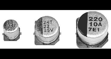 KJ Electronics Elektrolytische condensator 16 V/DC 20 % (Ø x h) 8 mm x 10.5 mm 1 stuk(s)