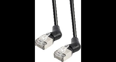 Maxtrack TI53-2L RJ45 Netwerkkabel, patchkabel 10 Gbit/s, CAT 6A U/FTP 2 m Zwart Connectoren 360° draaibaar 1 stuk(s)
