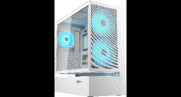 Cougar CFV235 Midi-tower PC-behuizing Wit 3 voorgeïnstalleerde ventilators, Geïntegreerde verlichting, Zijvenster, Stoffilter