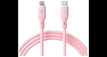 Akyga AK-USB-71 USB-kabel USB-C stekker, Apple Lightning stekker 1 m Roze