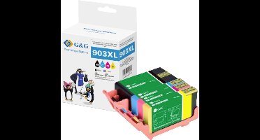 G&G Inktcartridge Compatibel Zwart, Cyaan, Magenta, Geel NH-R00903XLBKCMY-B1-REMAN-EU GP-H903XLBKCMY-4P