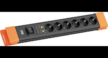 Bachmann BM005916 Overspanningsveilige stekkerdoos Zwart, Oranje Randaarde stekker 1 stuk(s)