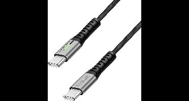 LogiLink CU0423 USB-C-kabel USB 2.0 USB-C stekker 1.50 m Zwart Met LED, Stekker past op beide manieren