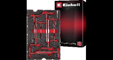 Einhell T-Griff Schraubendreher-Set 9-tlg. Einleger Pad 370526 Inlegstuk Rood/zwart
