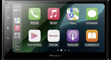 Pioneer Autoradio met scherm dubbel DIN Apple CarPlay, Android Auto, Aansluiting voor achteruitrijcamera