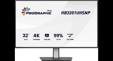Iiyama ProGraphic LCD-monitor Energielabel F (A - G) 80 cm (31.5 inch) 3840 x 2160 Pixel 16:9 4 ms