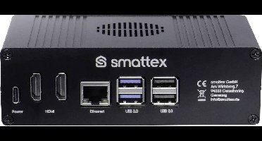 Smattex Raspberry Pi 4 B 8 GB Incl. behuizing, Incl. netvoeding, Incl. koellichaam, Incl. Noobs OS