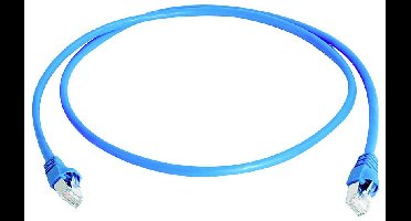 Telegärtner 100008343 RJ45 Netwerkkabel, patchkabel CAT 6A S/FTP 1.5 m Blauw Vlambestendig, Met anti-kniktule 1 stuk(s)