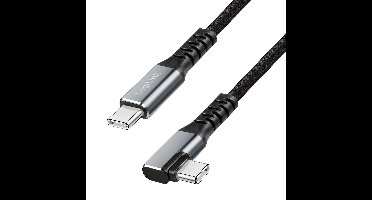 LogiLink CU0272 USB-C-kabel USB 3.2 Gen2 USB-C stekker 2.0 m Zwart 90° haaks naar rechts