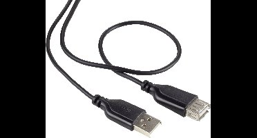 Renkforce RF-4080795 USB-kabel USB 2.0 USB-A stekker, USB-A bus 1.00 m Zwart SuperSoft-mantel