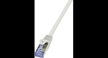 LogiLink CQ3021S RJ45 Netwerkkabel, patchkabel CAT 6A S/FTP 0.50 m Wit Vlambestendig, Snagless 1 stuk(s)