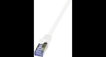LogiLink CQ3041S RJ45 Netwerkkabel, patchkabel CAT 6A S/FTP 1.50 m Wit Vlambestendig, Snagless 1 stuk(s)