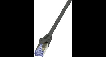LogiLink CQ3053S RJ45 Netwerkkabel, patchkabel CAT 6A S/FTP 2.00 m Zwart Vlambestendig, Snagless 1 stuk(s)