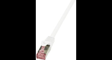 LogiLink CQ2091S RJ45 Netwerkkabel, patchkabel CAT 6 S/FTP 10.00 m Wit Vlambestendig, Snagless 1 stuk(s)