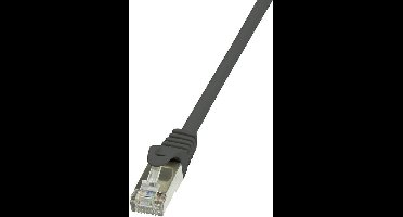 LogiLink CP2023S RJ45 Netwerkkabel, patchkabel CAT 6 F/UTP 0.50 m Zwart Snagless 1 stuk(s)