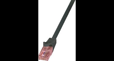 LogiLink CQ2013U RJ45 Netwerkkabel, patchkabel CAT 6 U/UTP 0.25 m Zwart Vlambestendig, Snagless 1 stuk(s)