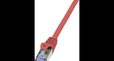 LogiLink CQ3014S RJ45 Netwerkkabel, patchkabel CAT 6A S/FTP 0.25 m Rood Vlambestendig, Snagless 1 stuk(s)